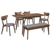 Alfredo 6-piece Butterfly Leaf Dining Set Natural Walnut